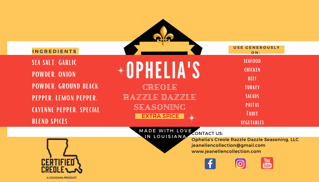 Ophelia’s Creole Razzle Dazzle Extra Spicy Seasoning
