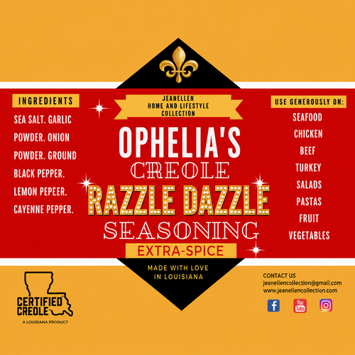 8 oz Ophelia’s Creole Razzle Dazzle Extra Spicy Seasoning
