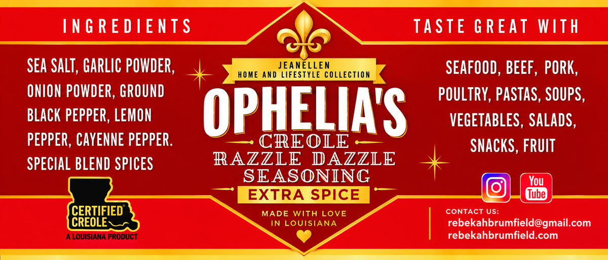 8 oz Ophelia’s Creole Razzle Dazzle Extra Spicy Seasoning